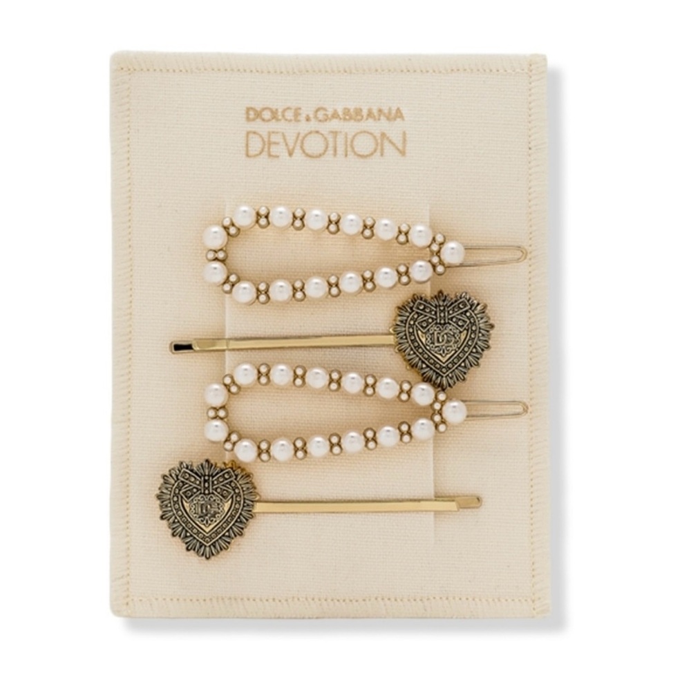 Dolce & Gabbana Gold and Cream Hair Clips